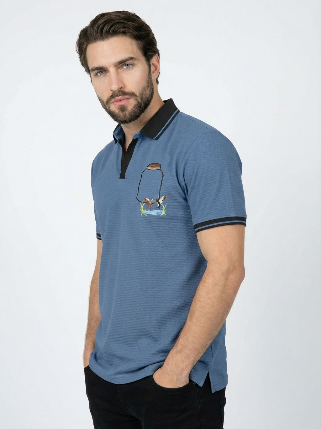 Atlantic Crest Polo - Deep Ocean Blue