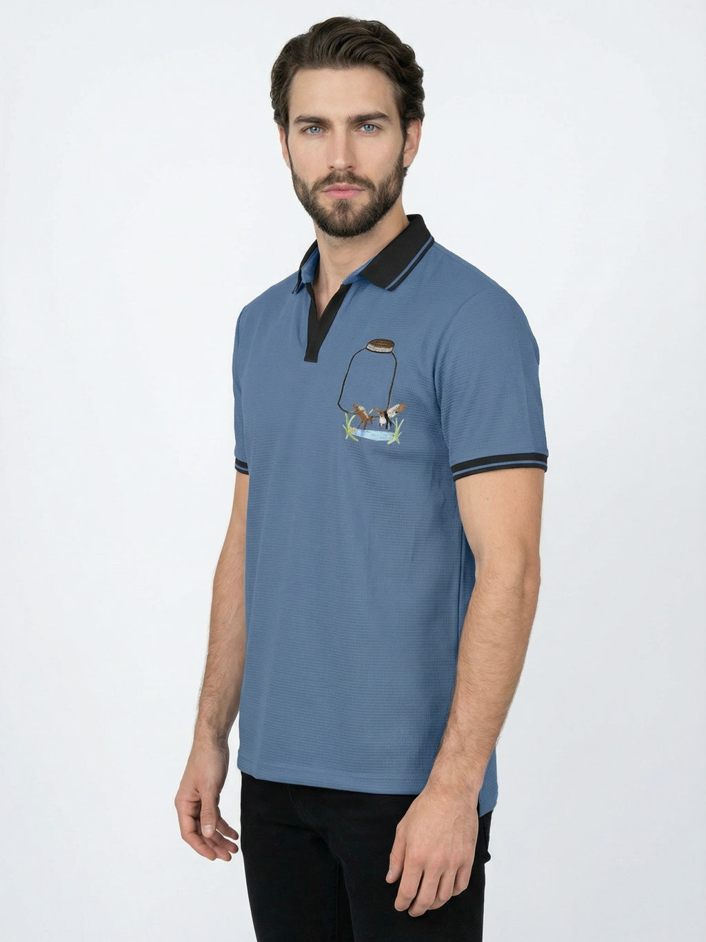 Atlantic Crest Polo - Deep Ocean Blue