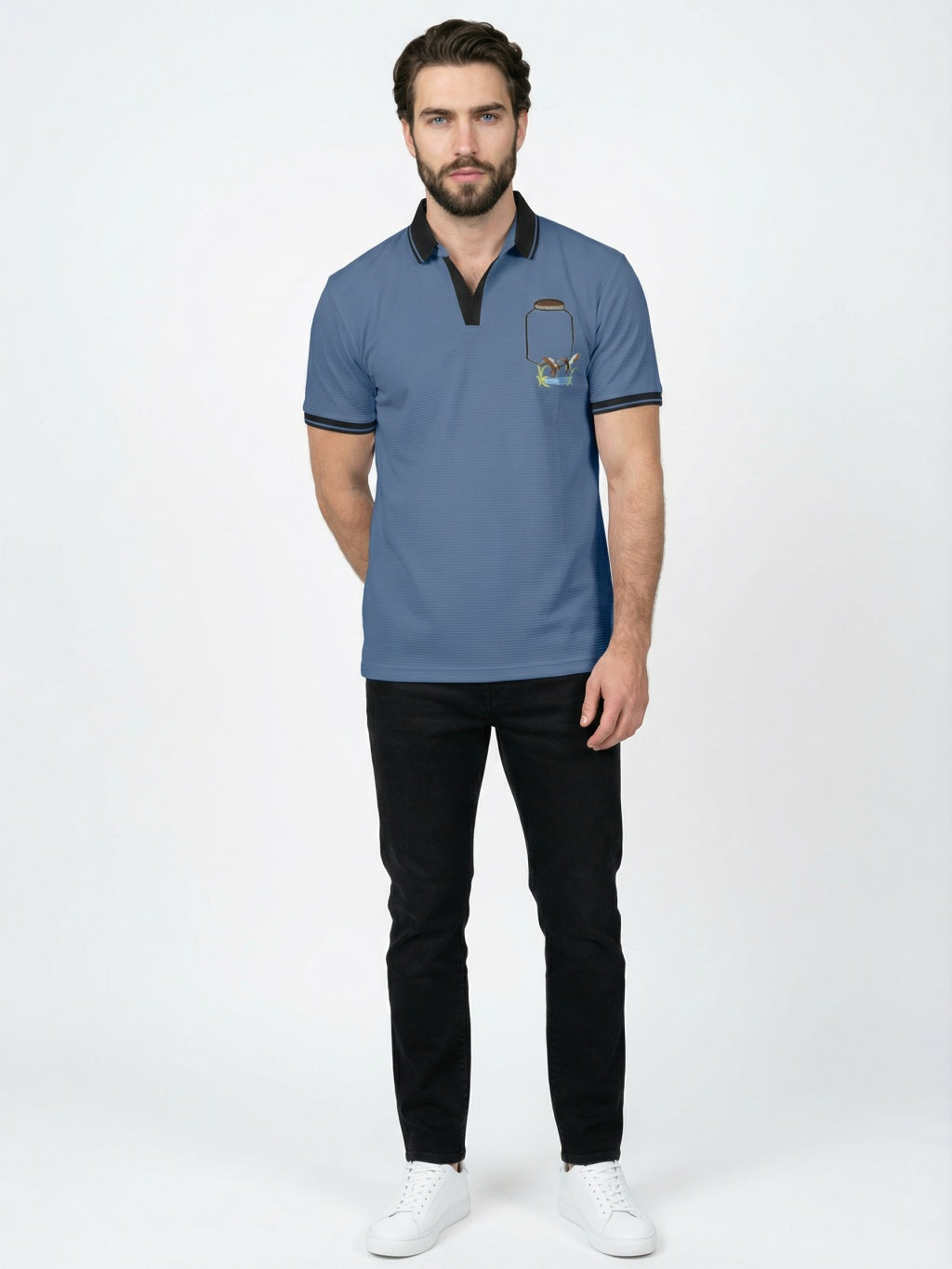 Atlantic Crest Polo - Deep Ocean Blue
