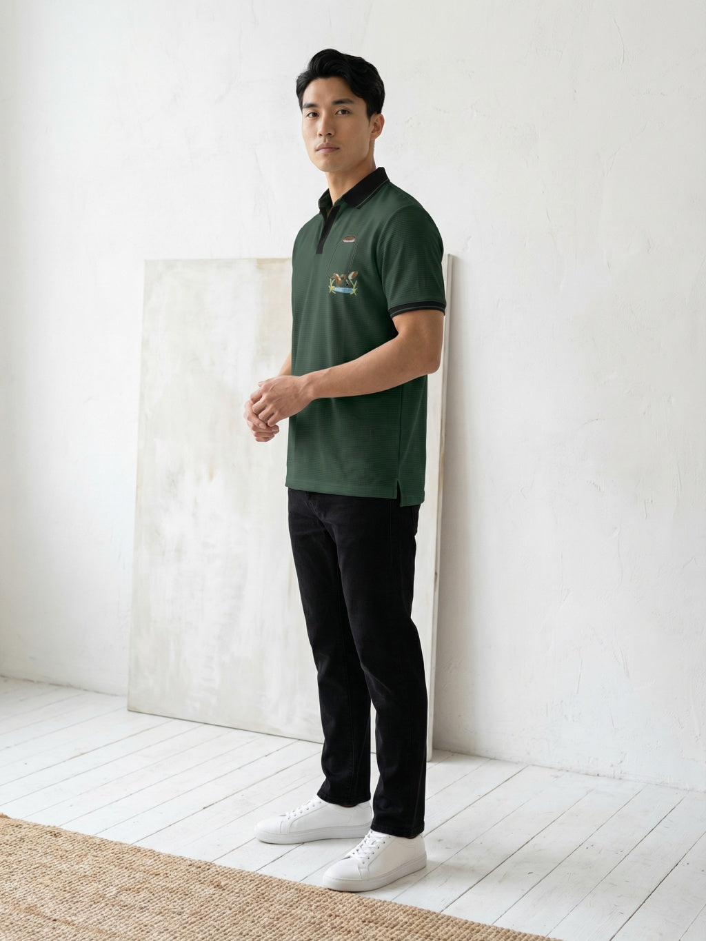 Atlantic Crest Polo - Forest Green