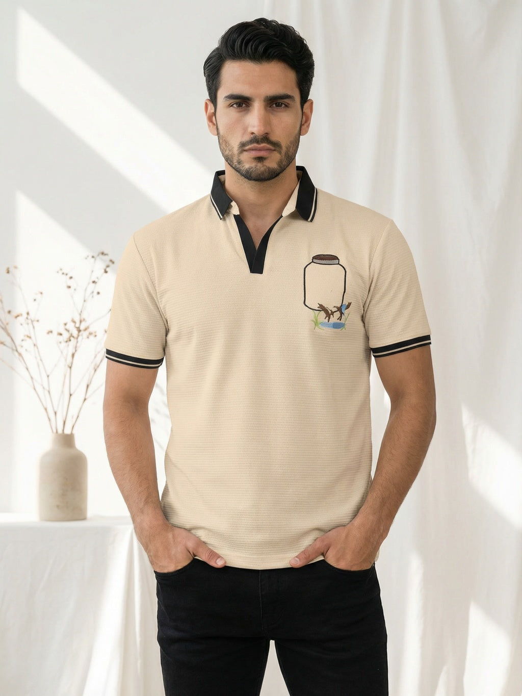 Atlantic Crest Polo - Ivory Sand