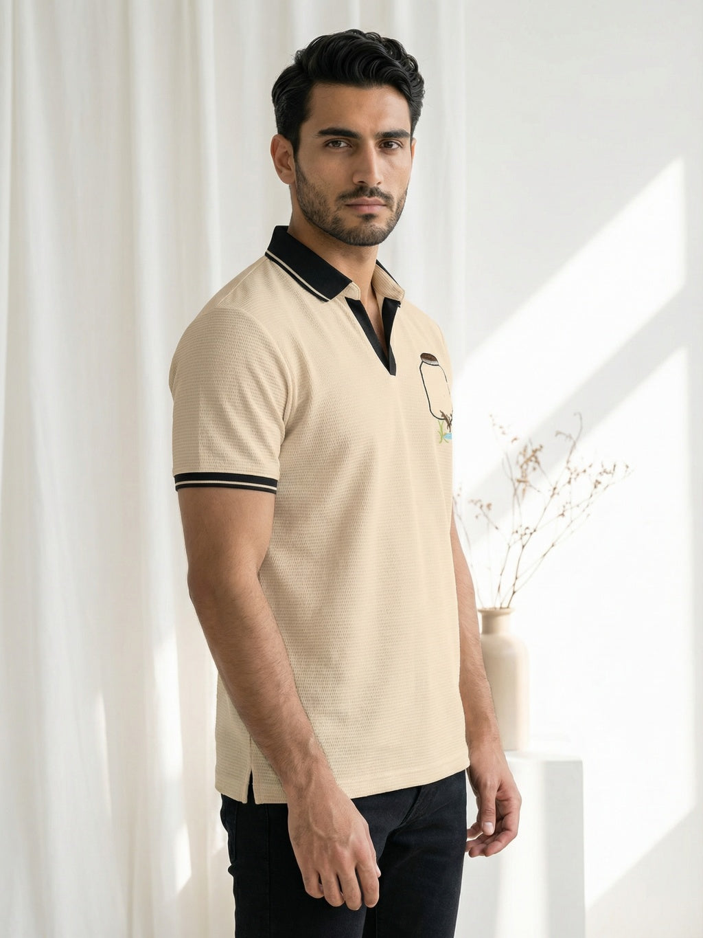 Atlantic Crest Polo - Ivory Sand