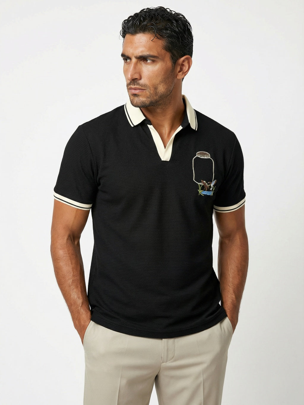 Atlantic Crest Polo - Onyx Black