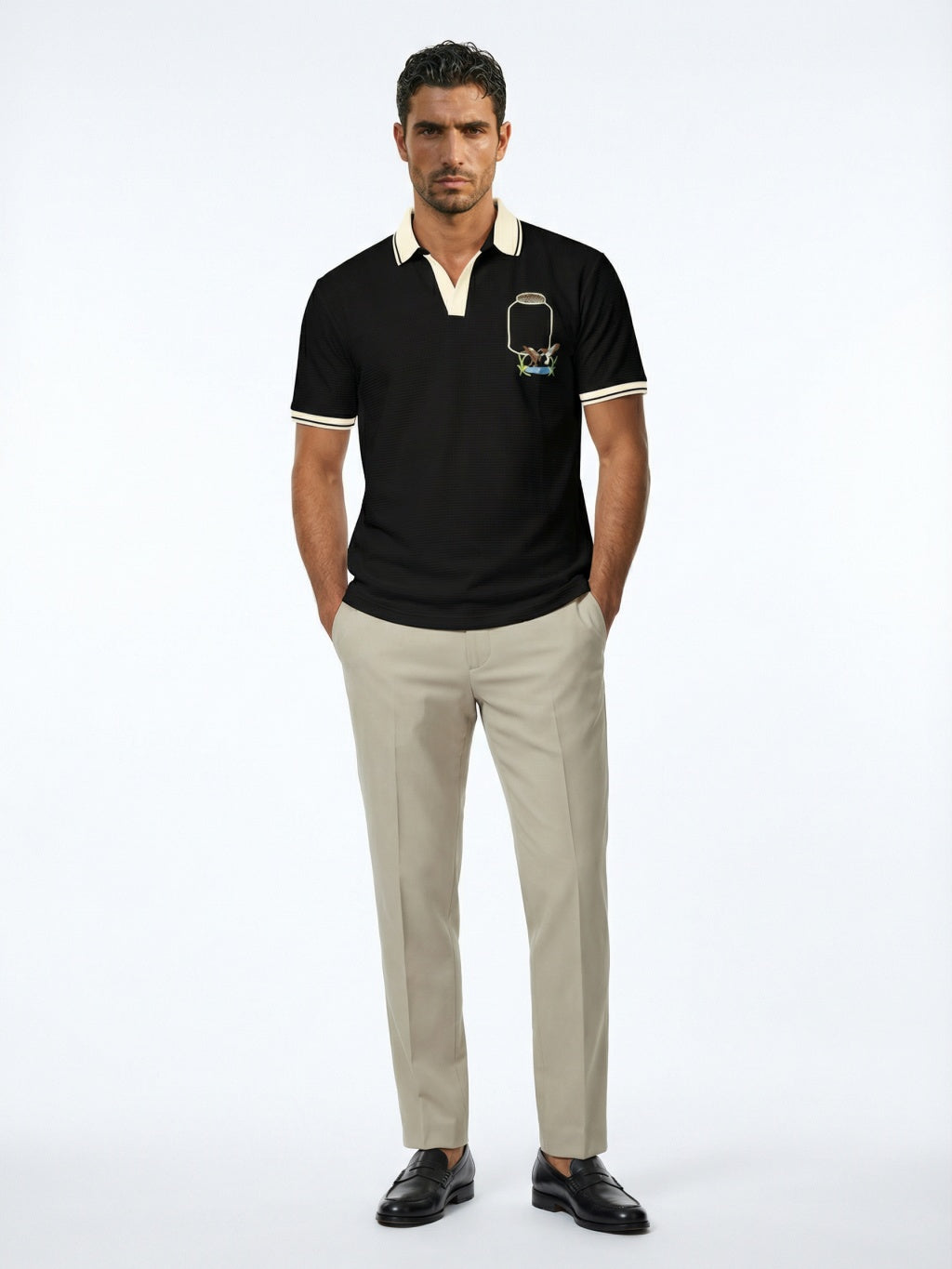 Atlantic Crest Polo - Onyx Black