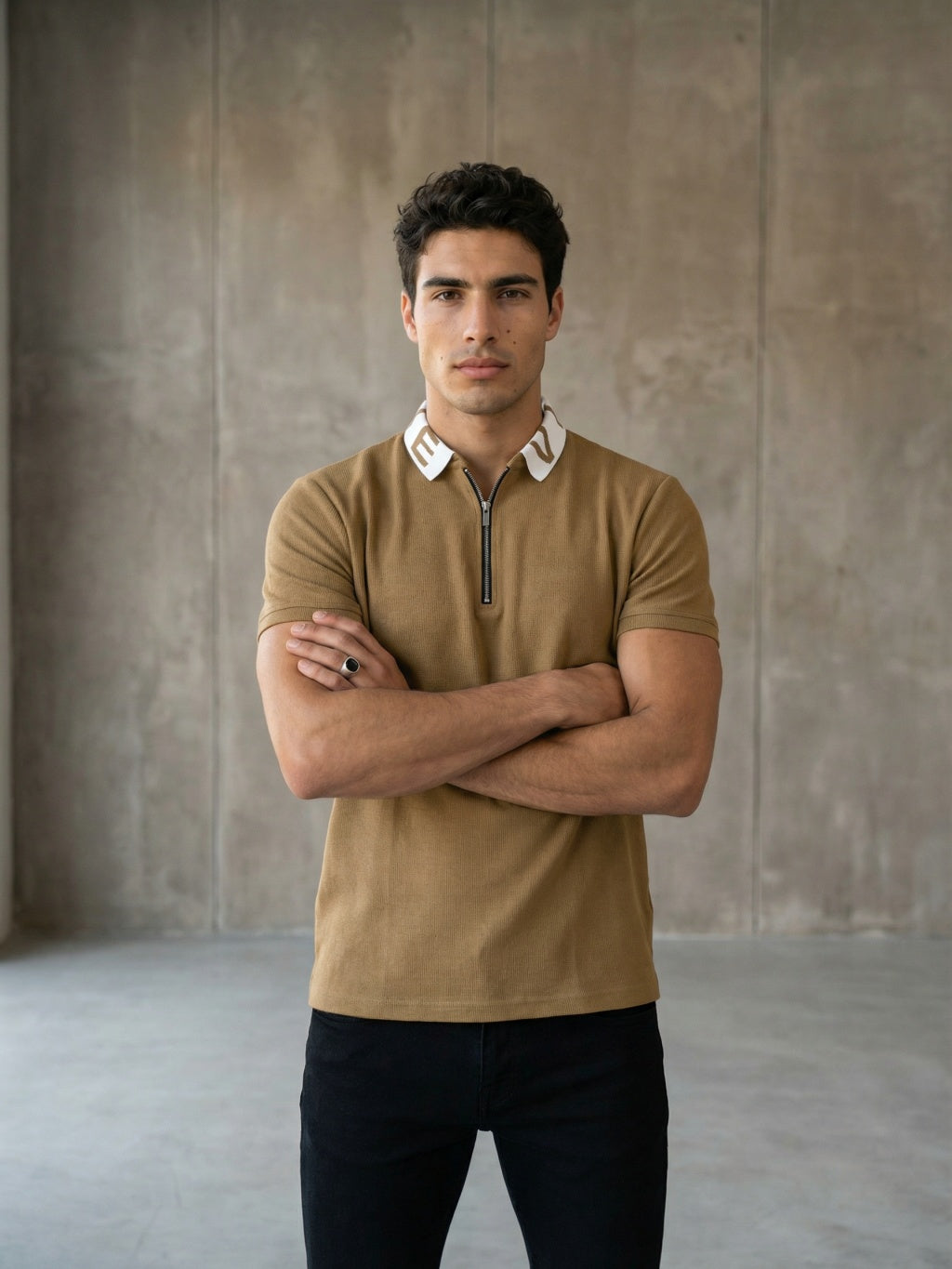 Coastal Zip Polo - Desert Khaki