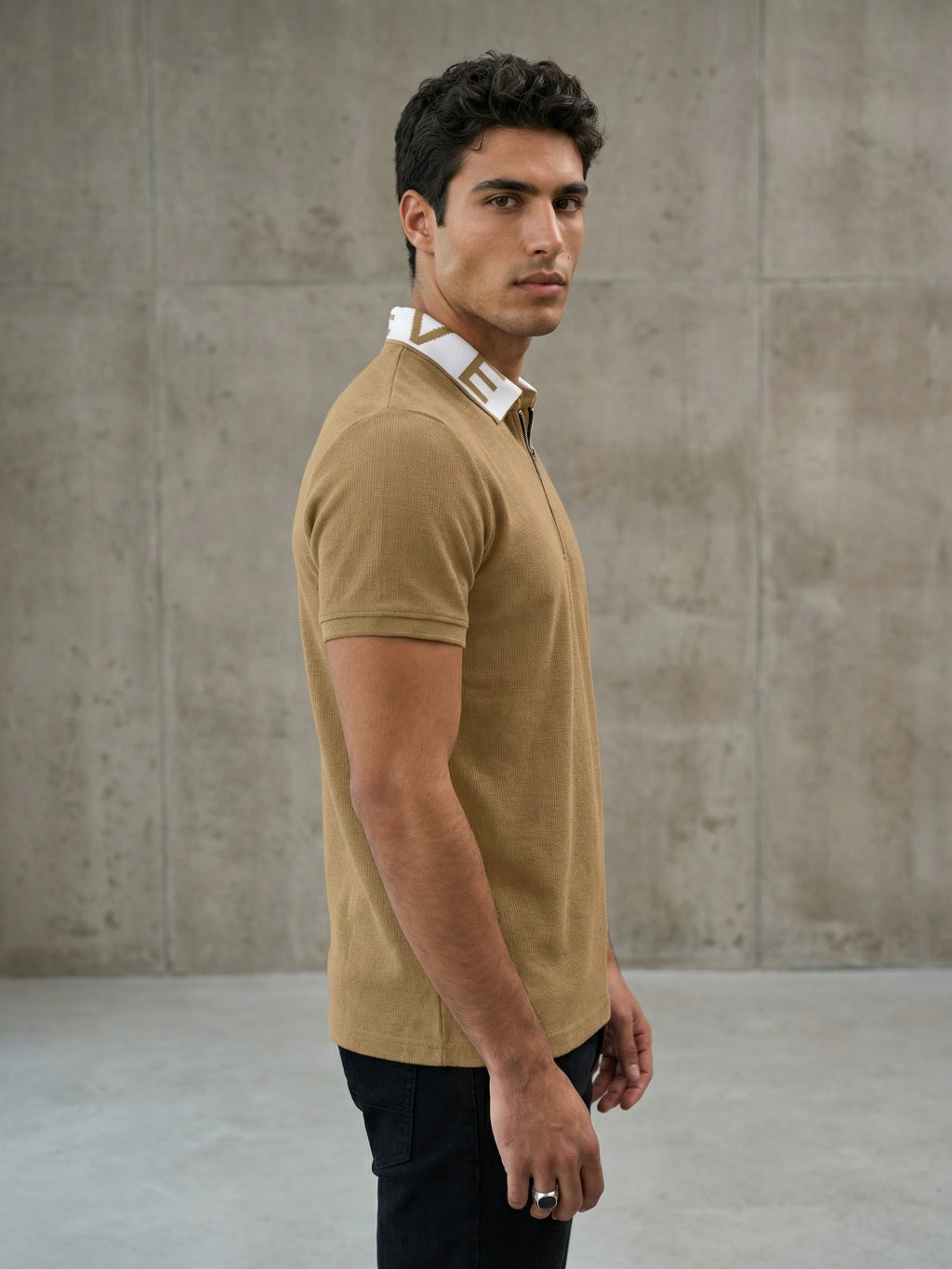 Coastal Zip Polo - Desert Khaki