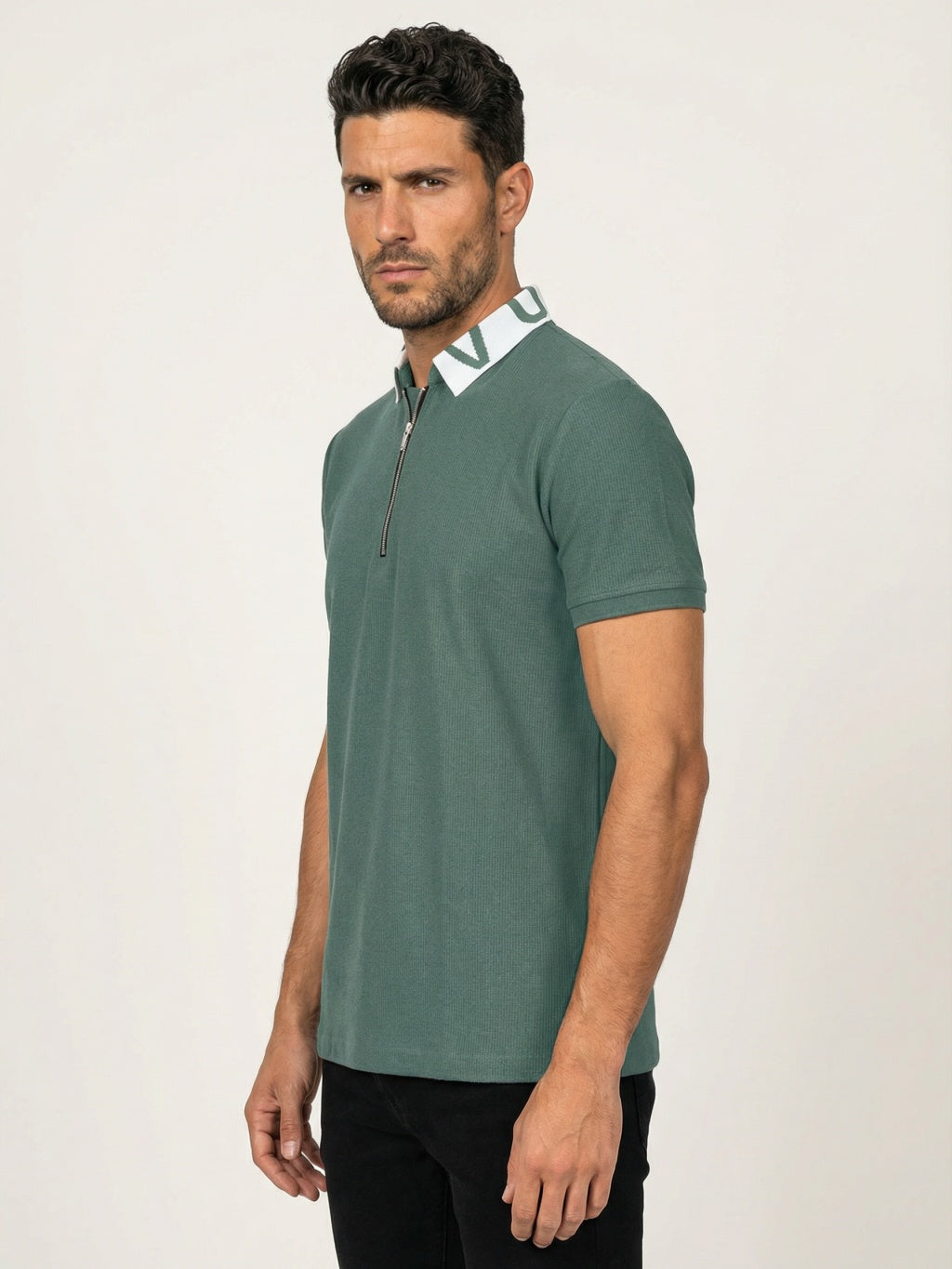 Coastal Zip Polo - Forest Green