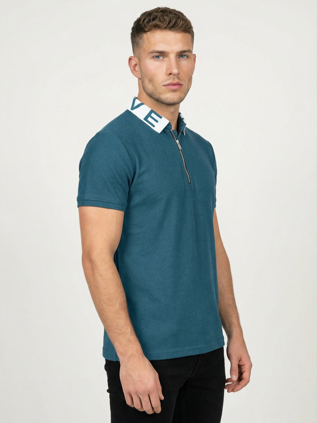 Coastal Zip Polo - Ocean Teal