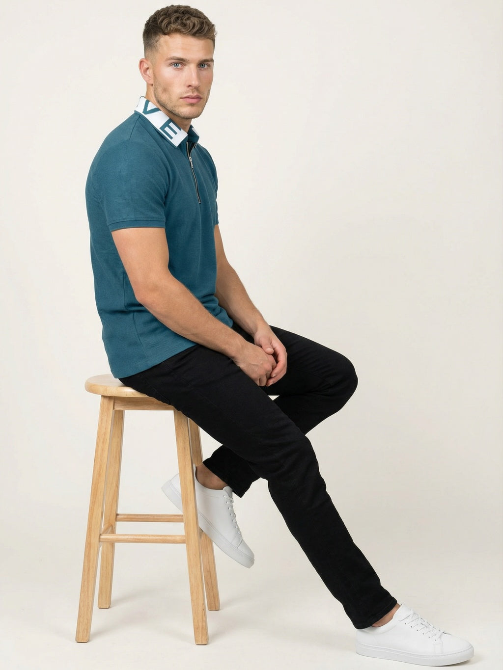 Coastal Zip Polo - Ocean Teal