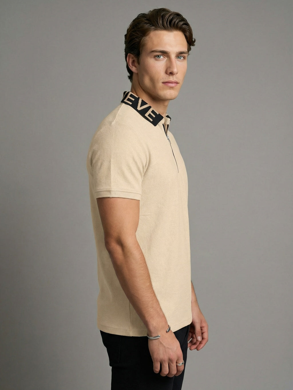 Coastal Zip Polo - Sandstone Beige