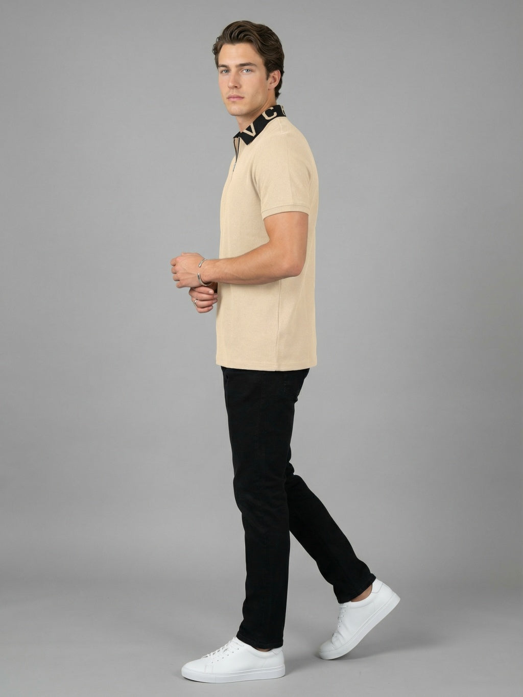 Coastal Zip Polo - Sandstone Beige