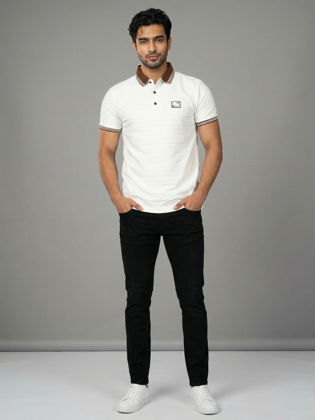 Heritage Trim Polo - Arctic White