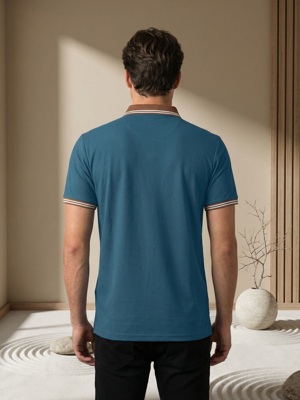 Heritage Trim Polo - Ocean Blue