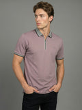 Heritage Zip Polo - Dust Rose