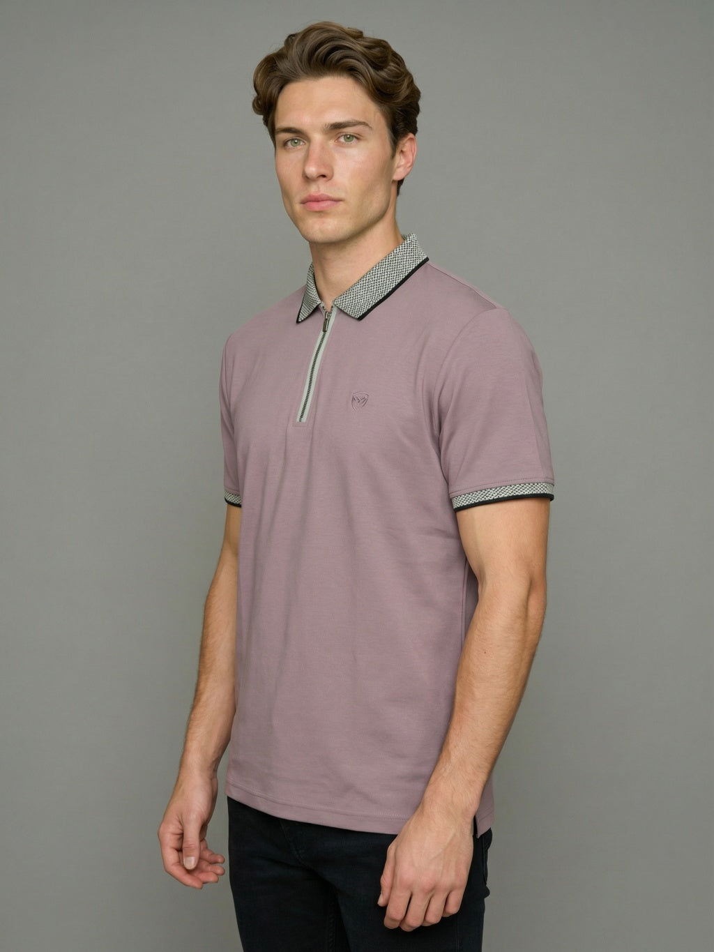 Heritage Zip Polo - Dust Rose