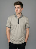 Heritage Zip Polo - Sand Beige