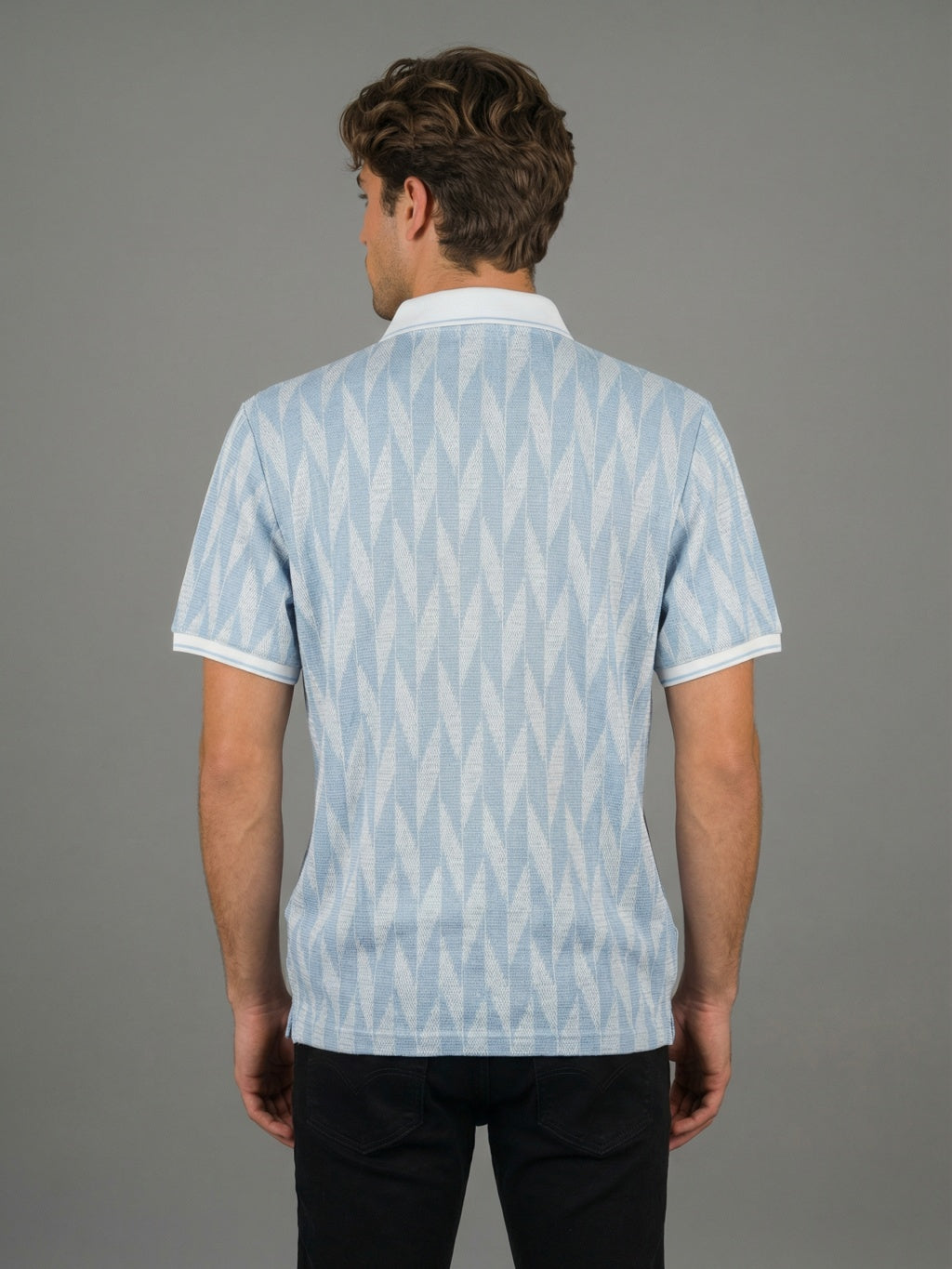 Maison Chevron Polo - Ice Blue