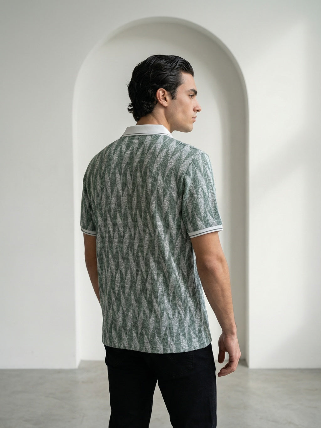 Maison Chevron Polo - Sage Green