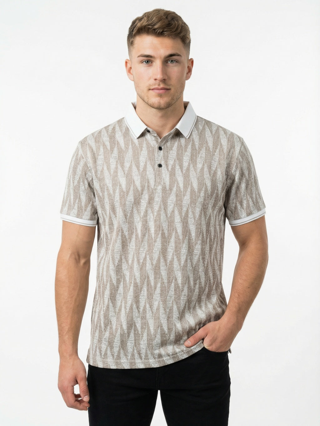 Maison Chevron Polo - Sand Beige