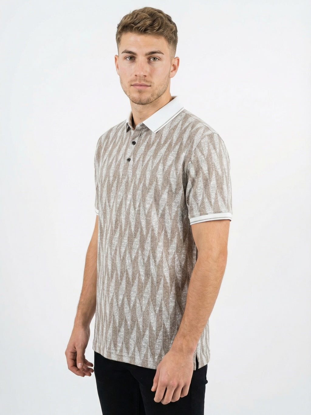 Maison Chevron Polo - Sand Beige