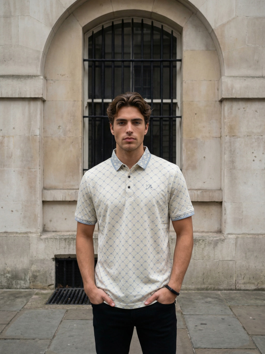 Maison Grid Polo - Ivory Cream