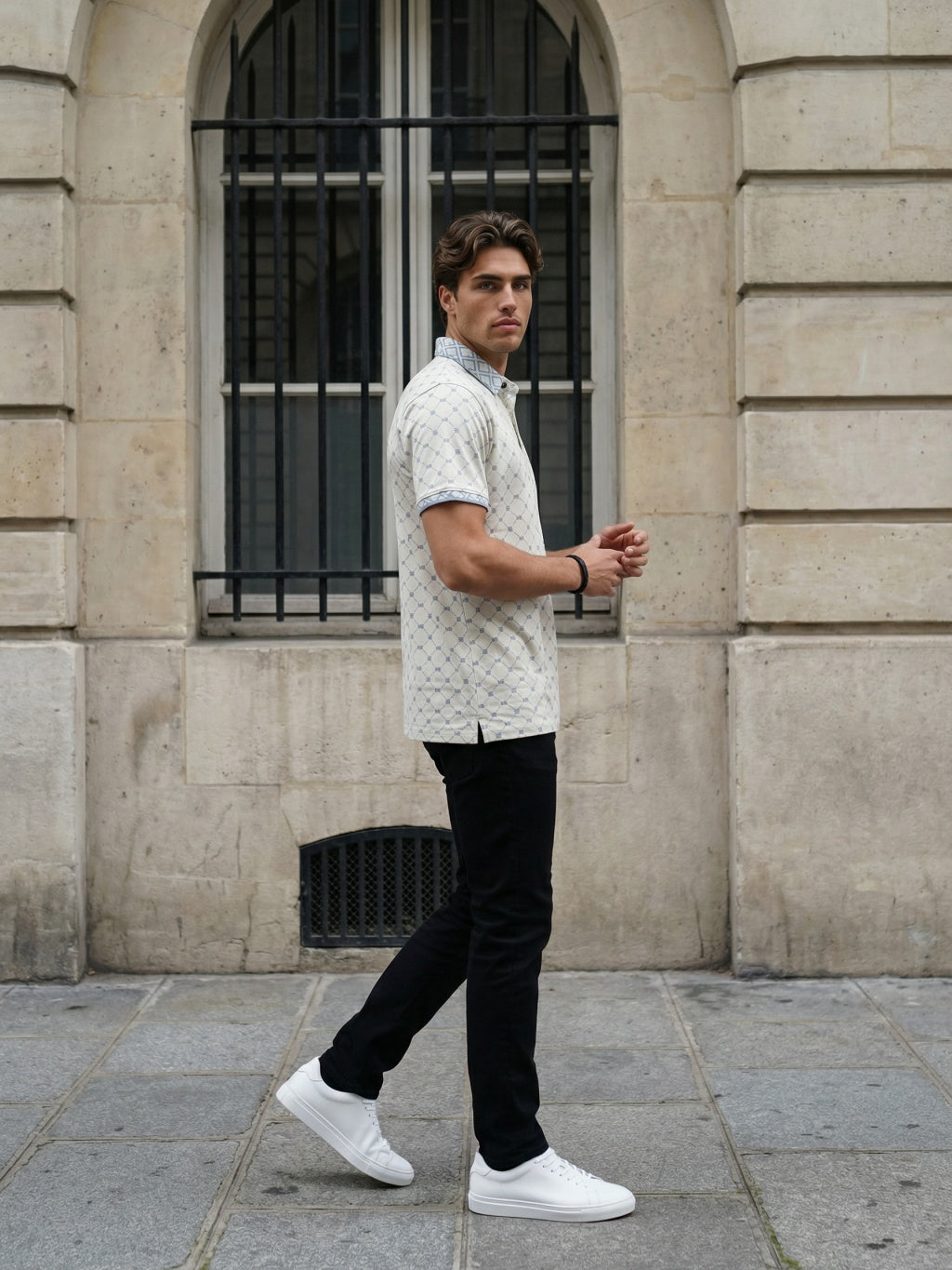 Maison Grid Polo - Ivory Cream
