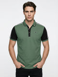 Monaco Stripe Polo - Forest Green