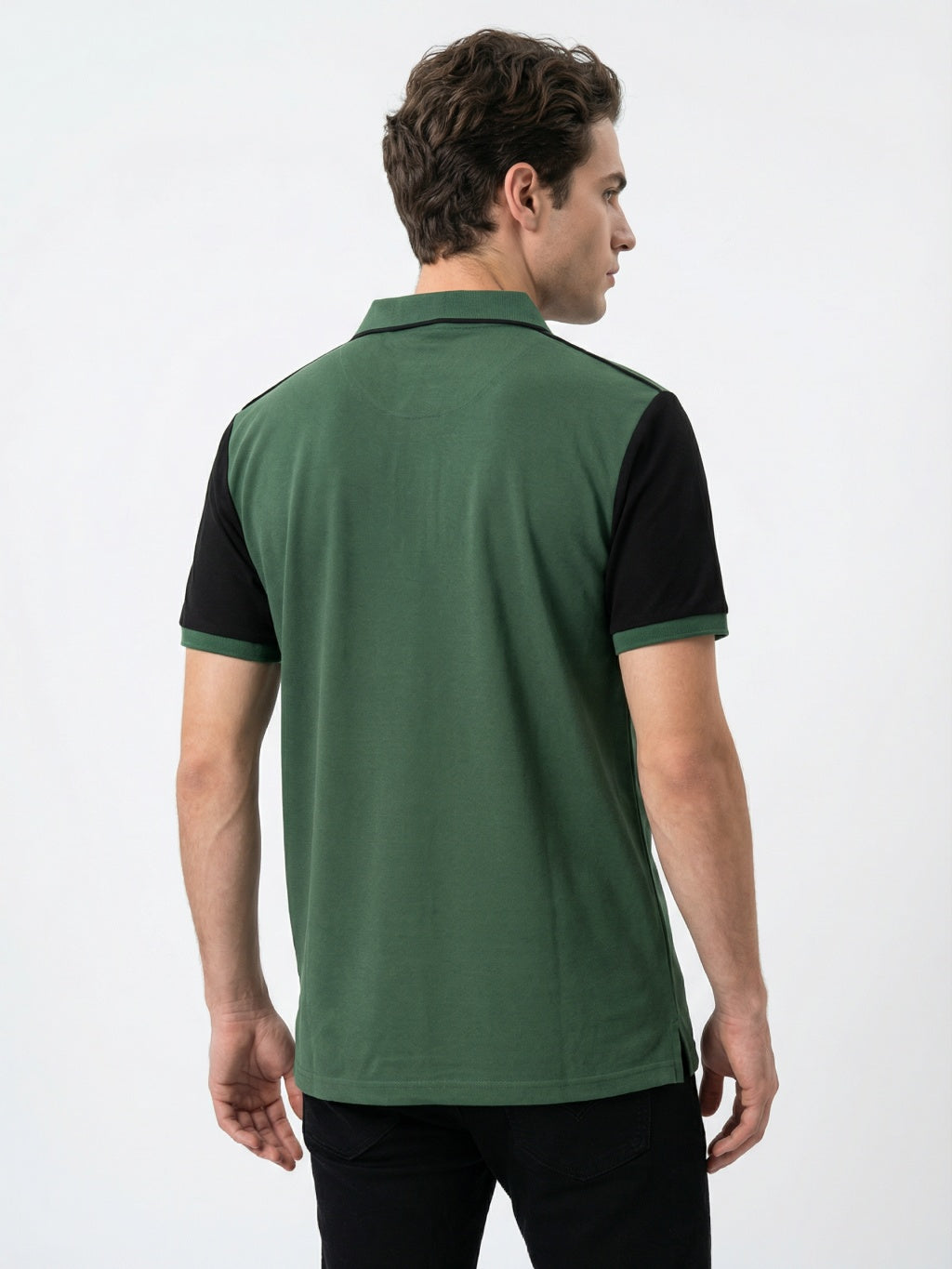 Monaco Stripe Polo - Forest Green