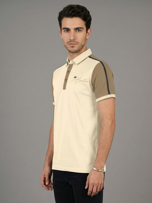 Monaco Stripe Polo - Ivory Beige