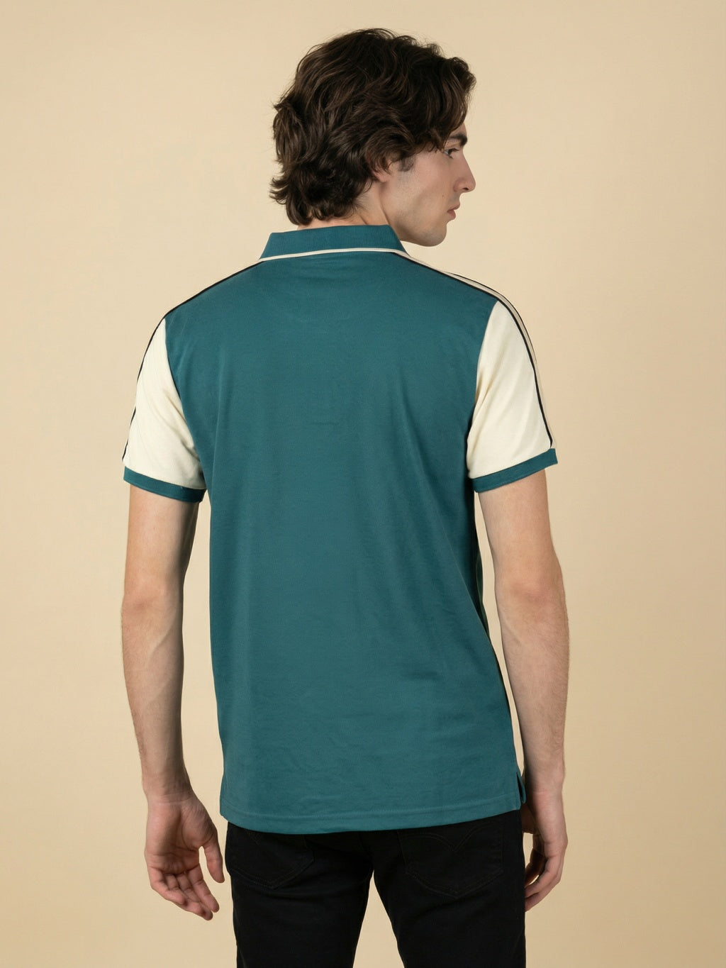 Monaco Stripe Polo - Teal Blue